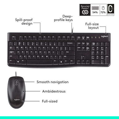 Logitech Wired Mouse & Keyboard Combo