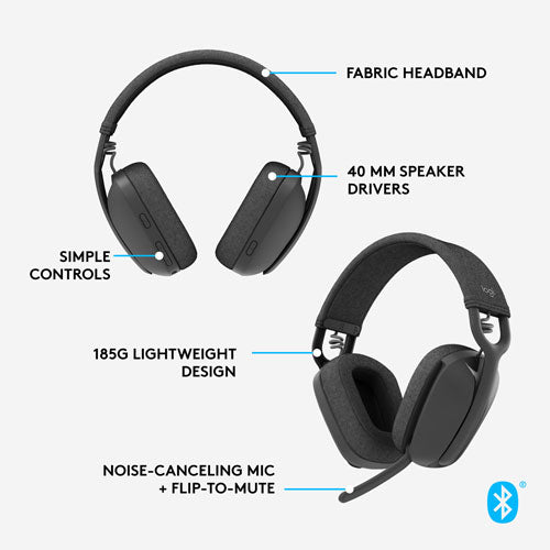 Logitech Zone Vibe 100 Wireless Headset w/ Microphone