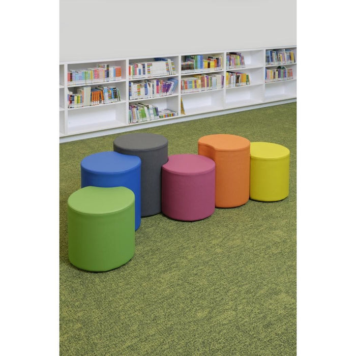 Bud 16"W x 14"H, 16"H, 18"H Crescent Pouf