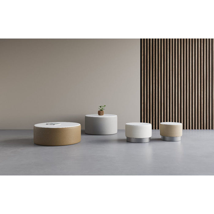 Bora 20"W x 16"H Plinth Base Pouf